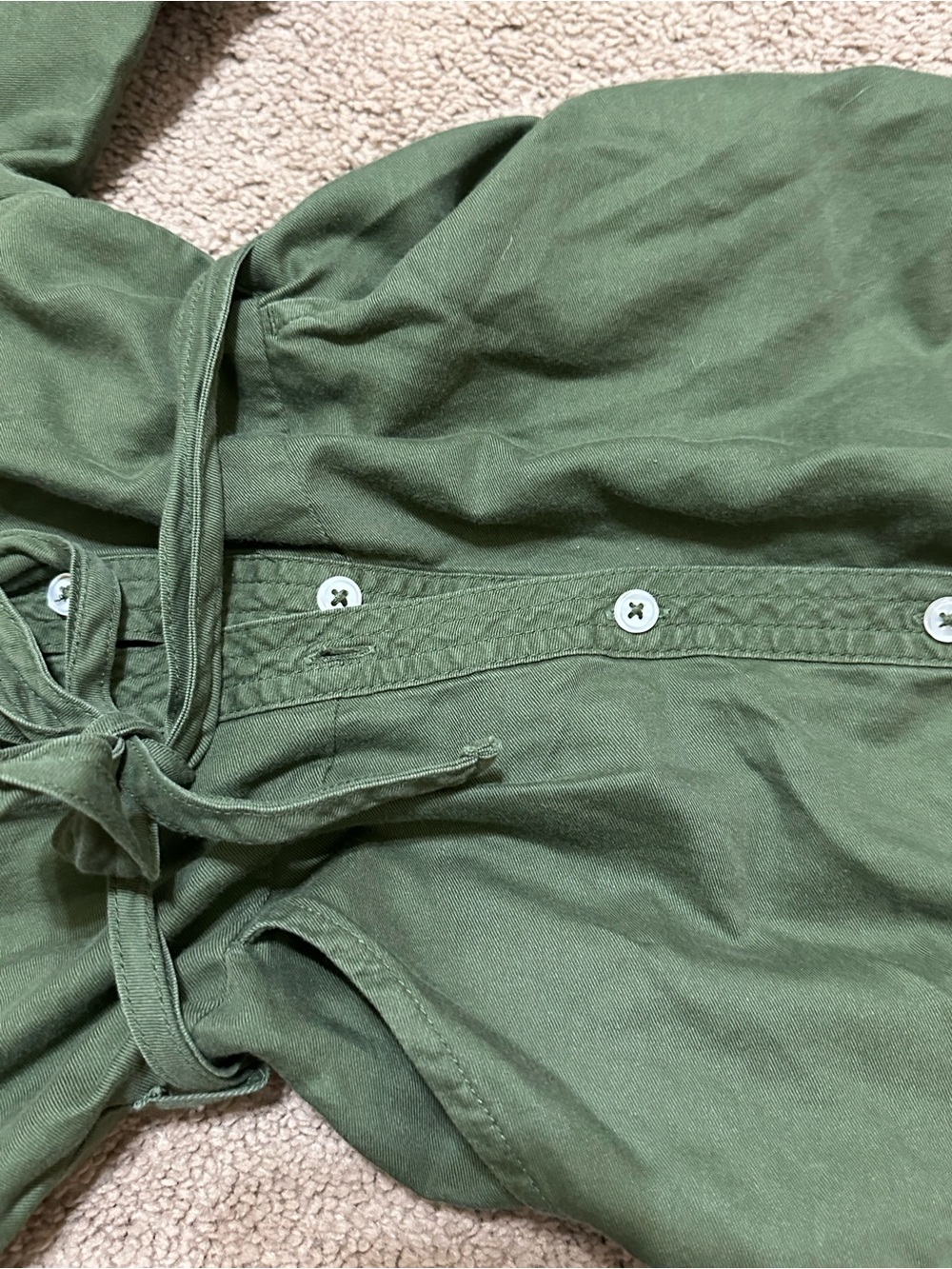 wonder nation Olive Green Embroidered Button-Front Dress - Picture 5 of 6